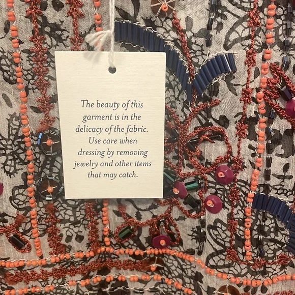 NWT Anthropologie Gisella beaded tunic dress size 0 - Picture 9 of 13